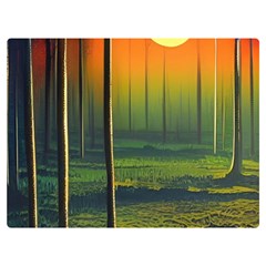 Outdoors Night Moon Full Moon Trees Setting Scene Forest Woods Light Moonlight Nature Wilderness Lan 40  X 30  Two Sides Premium Plush Fleece Blanket (baby Size) by Posterlux