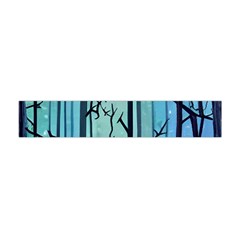 Nature Outdoors Night Trees Scene Forest Woods Light Moonlight Wilderness Stars 8 x45  Mini Premium Plush Fleece Scarf by Posterlux