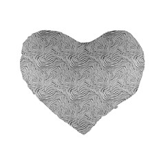 Light Grey Snake Standard 16  Premium Heart Shape Cushions by DinkovaArt