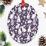 Easter bunny pattern Ornament (Oval Filigree) Front