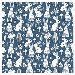Easter Bunny Pattern Wooden Puzzle Square by Valentinaart