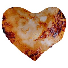 Burnt Paper Texture Print Design Large 19  Premium Flano Heart Shape Cushions by dflcprintsclothing