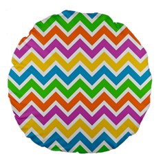 Chevron Pattern Design Texture Large 18  Premium Flano Round Cushions by Anend