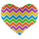 Chevron Pattern Design Texture Large 19  Premium Heart Shape Cushions Front