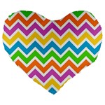 Chevron Pattern Design Texture Large 19  Premium Flano Heart Shape Cushions Front