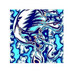 Trippy Dippy Bears Blue Dancing Greatful Dead Skull Steal Your Face 30  X 30  Large Square Satin Scarf by Salmanaz77